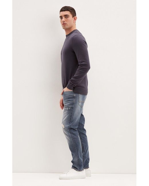Burton Slim Grey Blue Jeans for men
