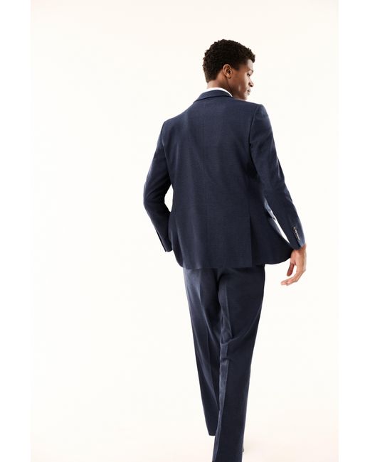 Burton Blue Tailored Fit Navy Marl Suit Trousers for men
