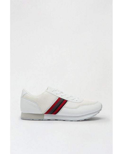 Burton White Trainers With Stripe Detail for men