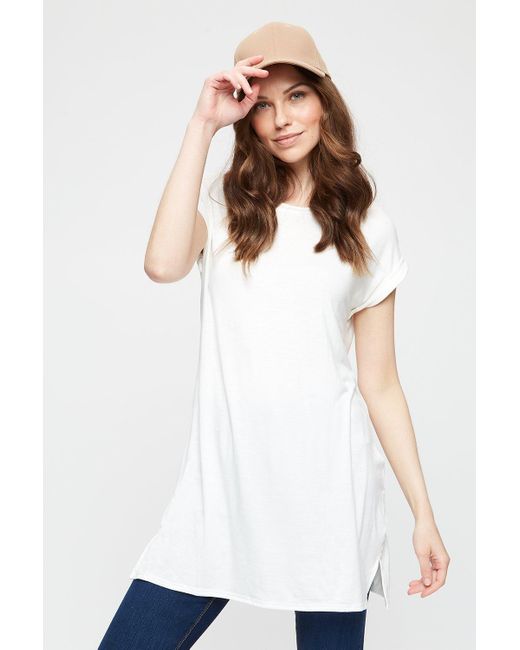 Dorothy Perkins White Ivory Relaxed Longline T-shirt