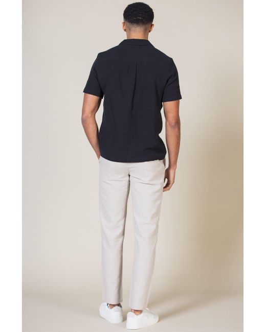 Nordam Blue Cotton Short Sleeve Button-up Printed Shirt for men