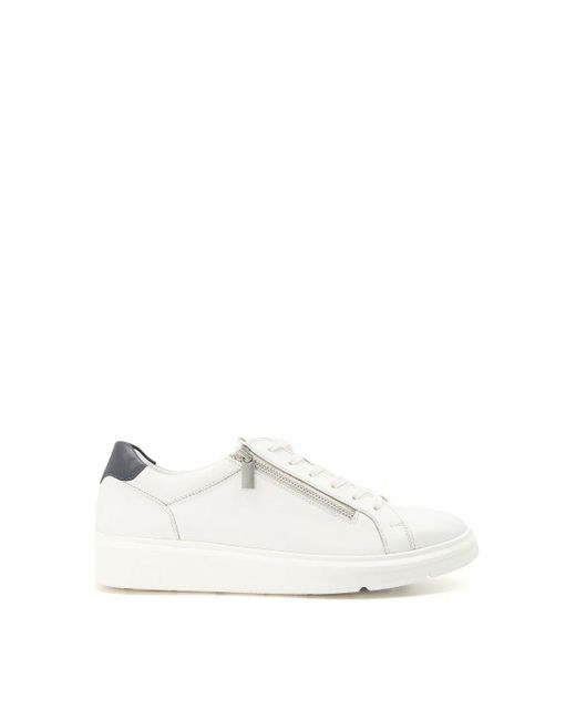 Dune White 'tribute 2' Leather Trainers for men
