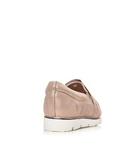 Moda In Pelle Pink 'anette' Metallic Leather Loafers