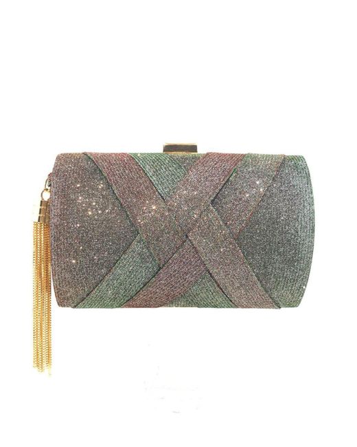Where's That From Gray 'maylah' Pleated Clutch Bag