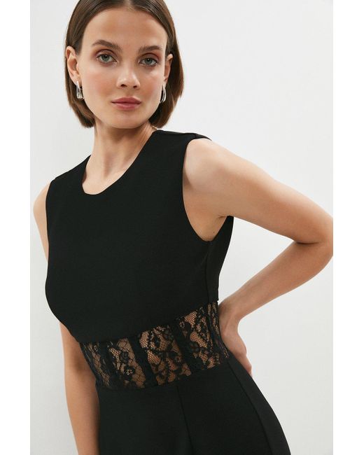Coast Black Lace Panelled Midi Dress
