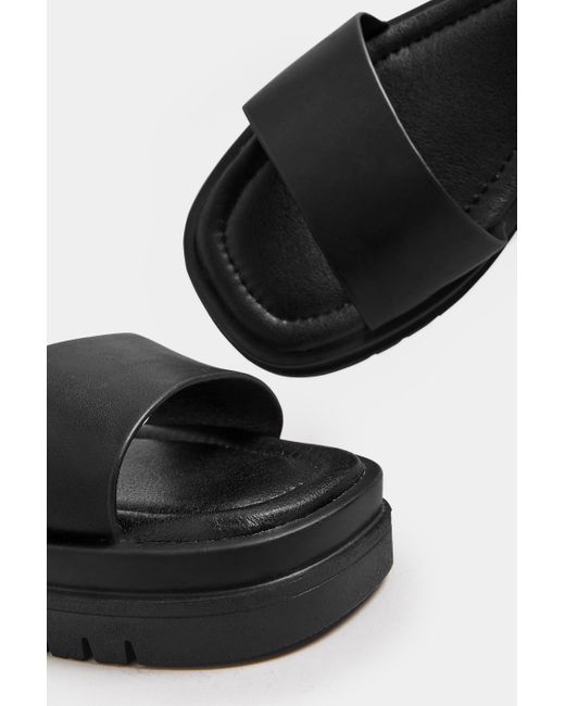Yours Black Two Part Chunky Sandals In Wide & Extra Wide Fit