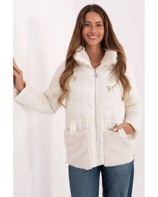 Love Lace Natural Winter Quilted Hooded Lined Puffer Jacket