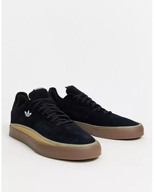 Adidas originals sabalo 2024 trainers in black suede