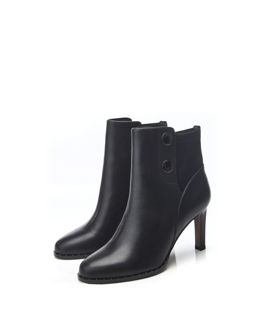 Moda In Pelle Black 'kallani' Leather Heeled Boots