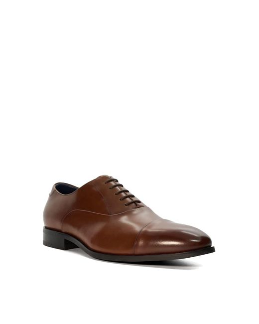 Dune Brown Wide Fit 'secrecy' Leather Oxfords for men