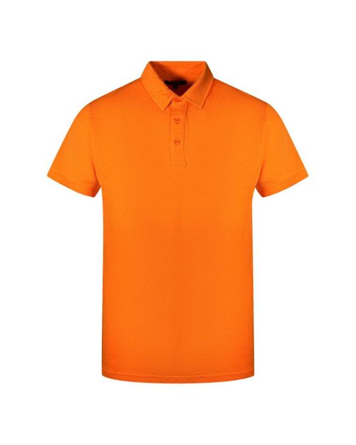 Class Roberto Cavalli Brand Logo Orange Polo Shirt for men