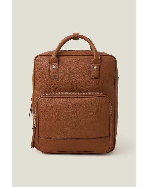 Accessorize Brown Pocket Handle Backpack