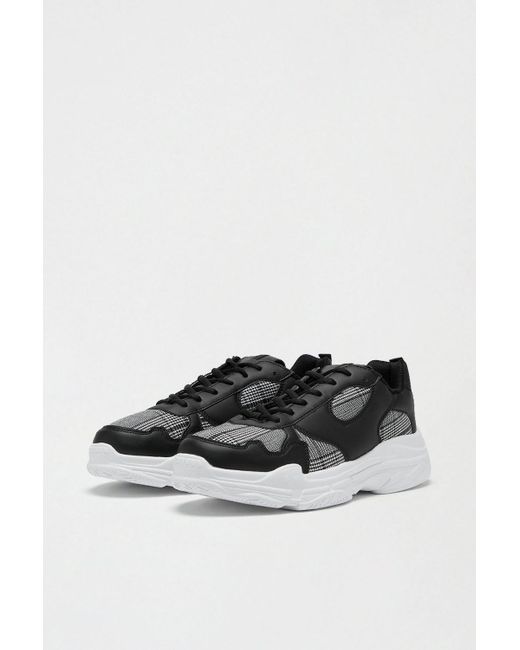Burton Black Chunky Trainers With Check Detail for men