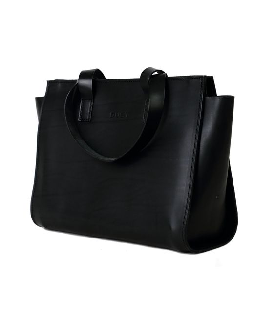 THE DUST COMPANY Black Leather Tote