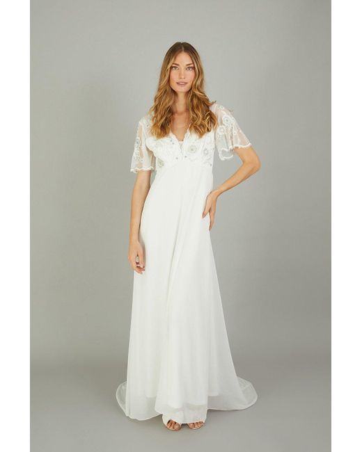 Monsoon Gray 'liz' Embroidered Bridal Dress