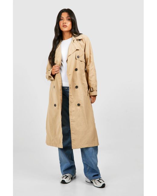 Boohoo Blue Maternity Belted Trench Coat