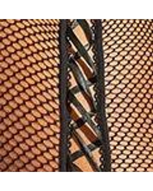 Ann Summers Brown Lace-up Back Fishnet Tights