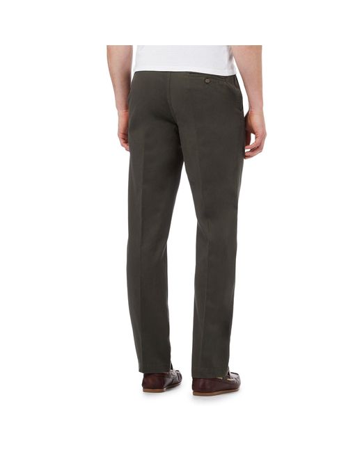 MAINE Gray Regular Fit Cotton Chino Trouser for men