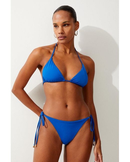 Karen Millen Blue Triangle Bikini Top