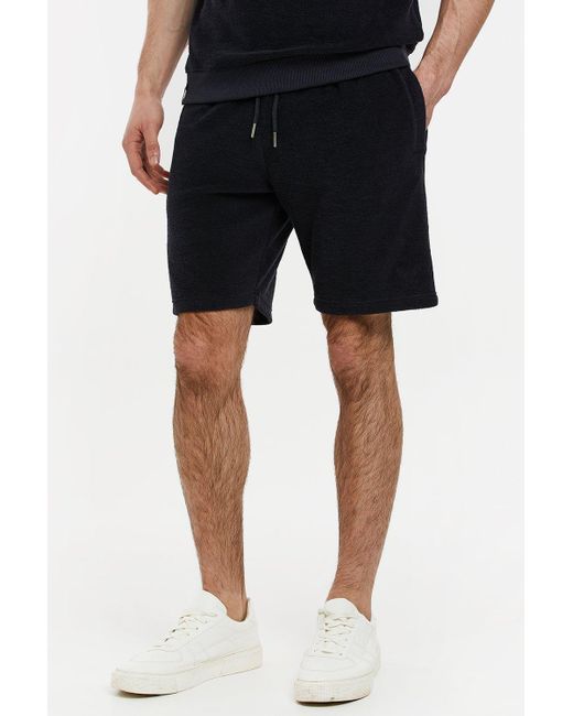 Threadbare Black 'selin' Towelling Shorts for men