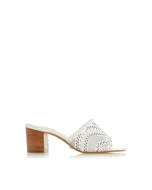 Dune White 'marice' Leather Sandals