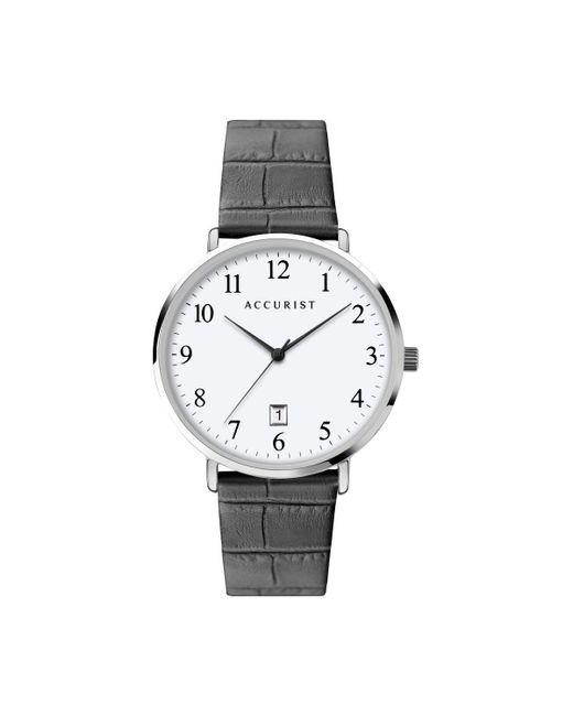 Accurist White Stainless Steel Classic Analogue Quartz Watch - 7369 for men