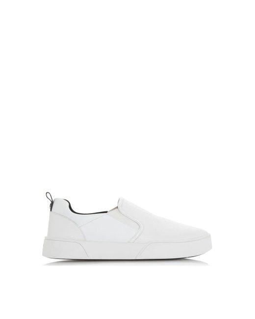 Dune White 'eshan' Leather Trainers