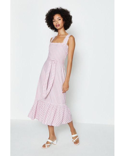 Coast Pink Stripe Pique Midi Dress