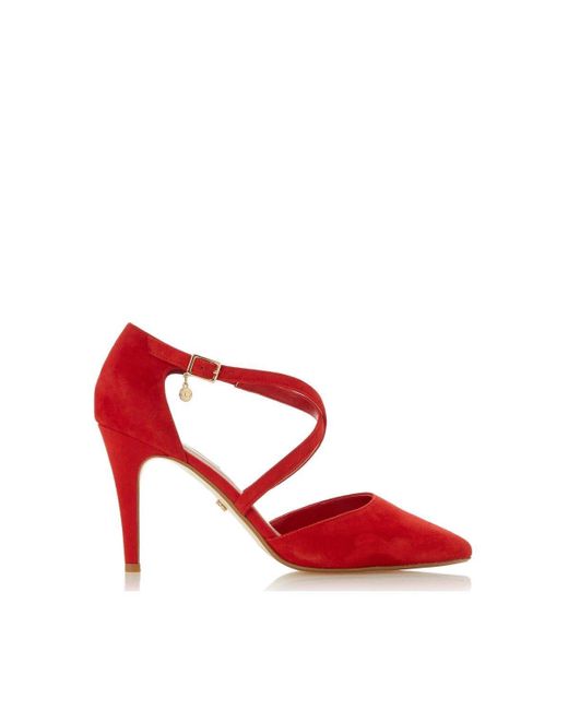 Dune Red 'clancy' Suede Court Shoes