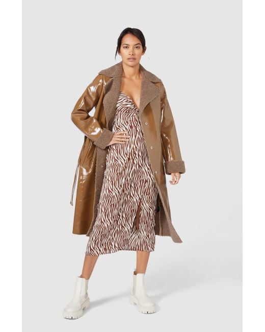 Red Herring Brown Pvc Borg Trench