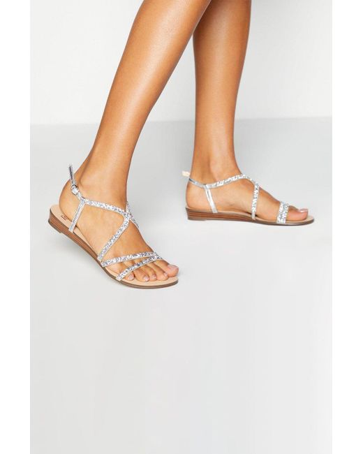 Faith White Embellished Jolliest Strappy Sandals