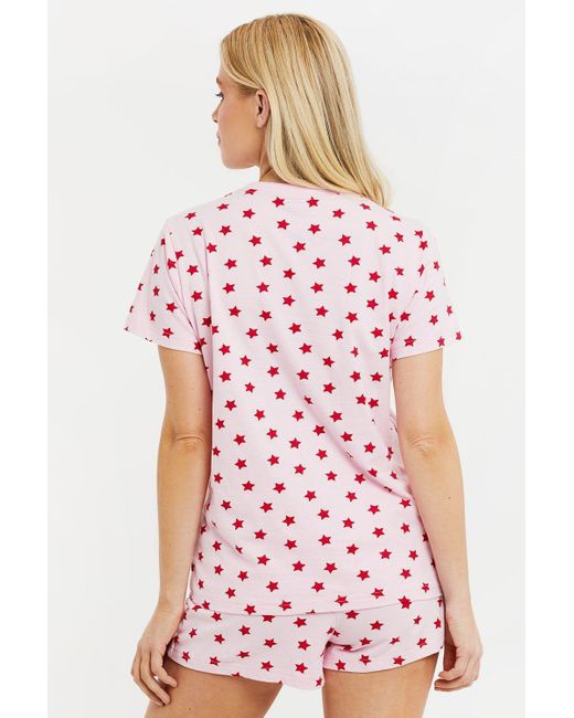 Threadbare Red Cotton 'charlotte' Shortie Pyjama Set
