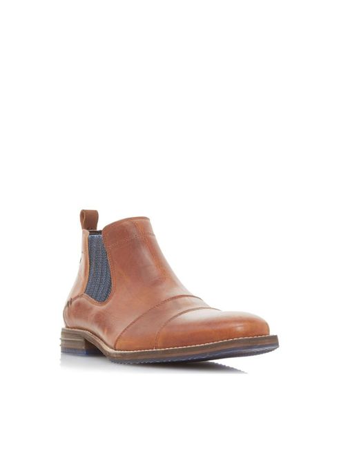 Dune Brown 'comiston' Leather Chelsea Boots for men