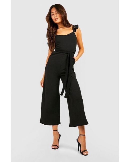 Black culotte hot sale jumpsuit