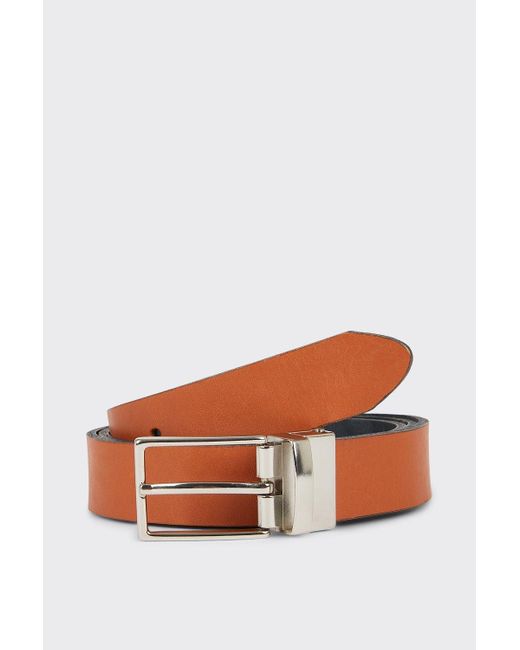 Burton Orange Tan Leather Reversible Belt for men
