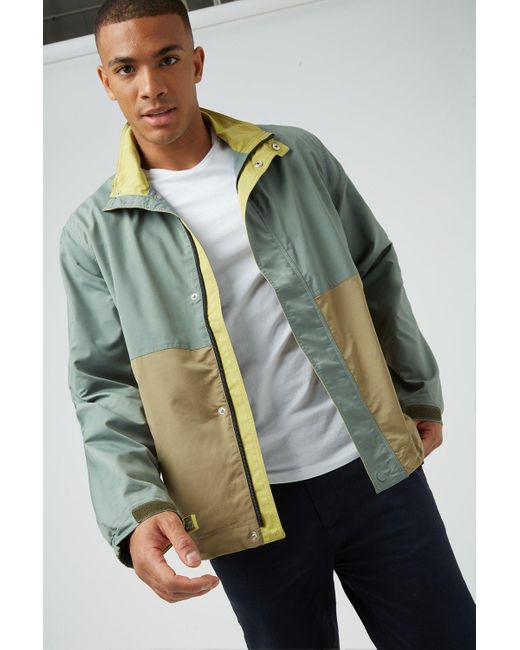 Burton Green Stone Colour Block Windbreaker Jacket for men