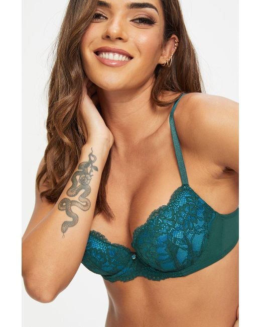 Ann Summers Blue Sexy Lace Planet Padded Plunge Bra