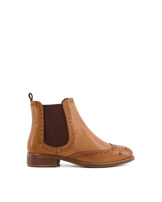Dune Brown 'padel' Leather Ankle Boots