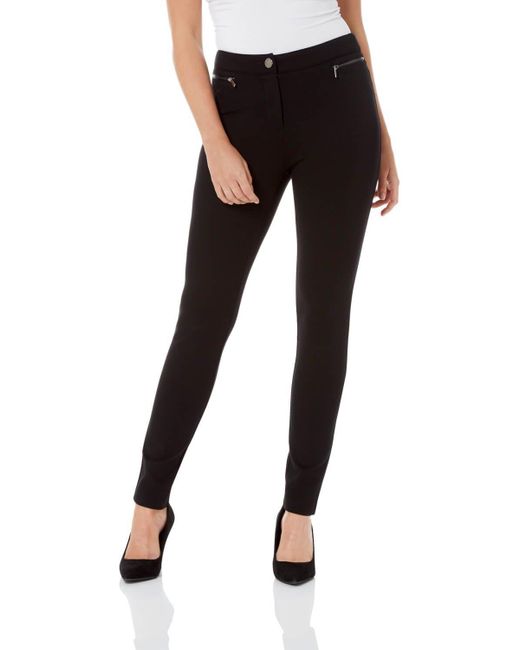 Zip Detail Stretch Trouser in Black - Roman Originals UK