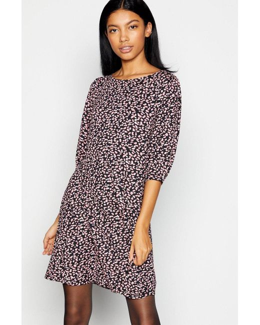 PRINCIPLES Purple Petite Leopard Print Mini Dress