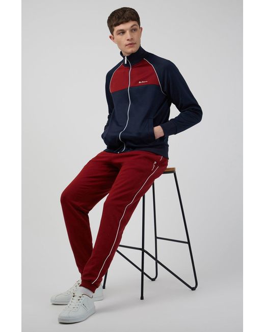 Ben Sherman Red Side Piping Joggers for men