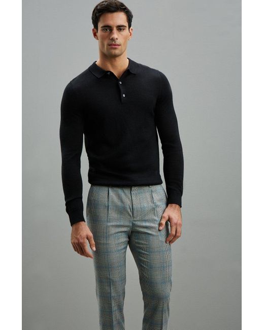 Burton Gray Skinny Fit Aqua Bold Check Suit Trousers for men
