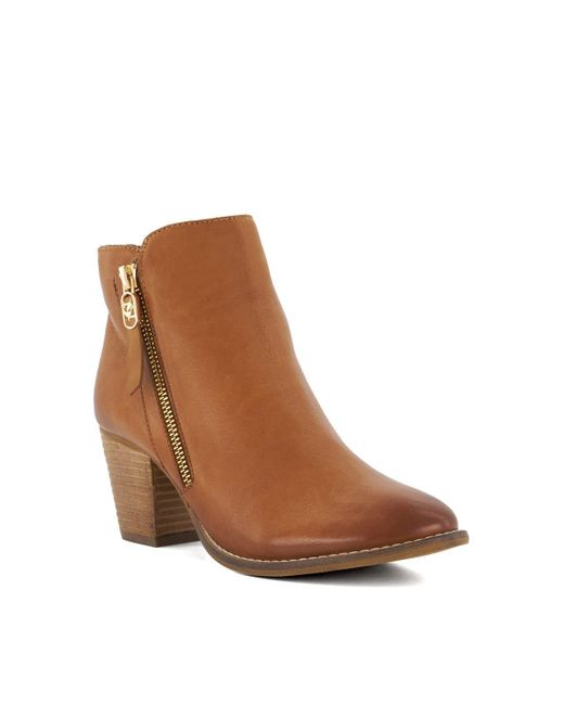 Dune Brown 'paicey' Leather Ankle Boots