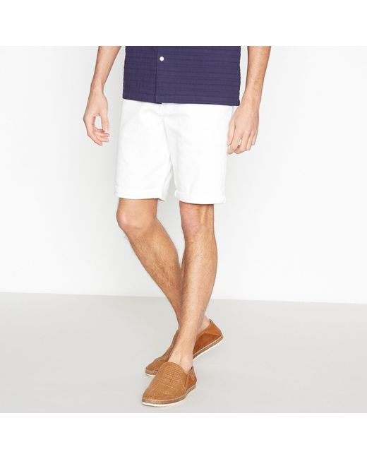 Red Herring Blue White Denim Shorts for men
