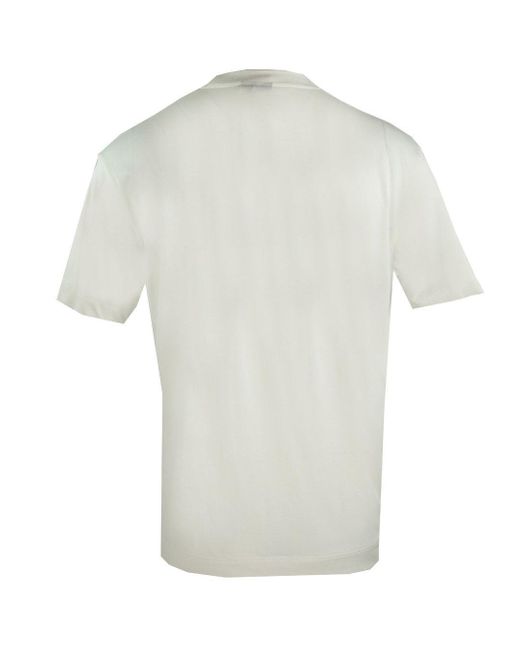Emporio Armani Gray Large Lettering Logo White T-shirt for men