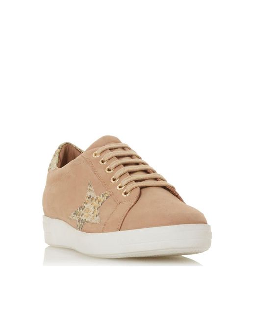 Dune Natural 'edris S' Leather Trainers