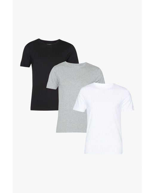 DEBENHAMS White 3 Pack Crew Neck T-shirts for men