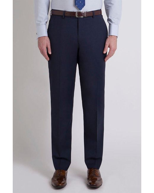 Jeff Banks Blue Puppytooth Tailored Fit Suit Trouser for men