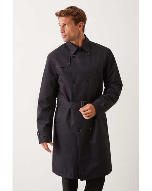 Burton Black Double Breasted Trench Coat for men