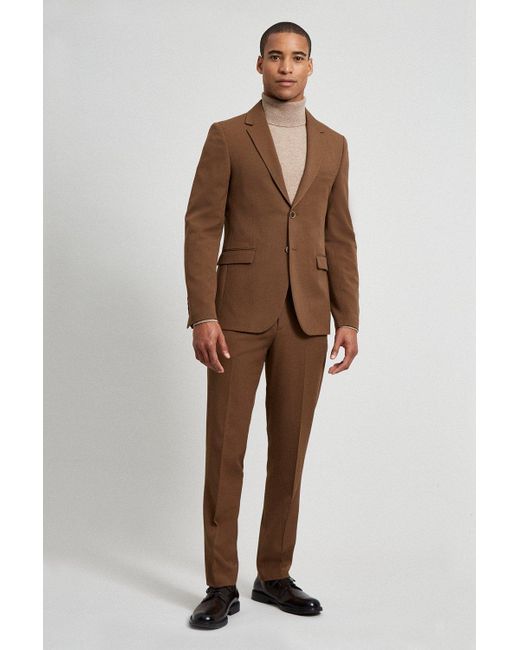 Burton Skinny Fit Brown Stretch Suit Jacket for men